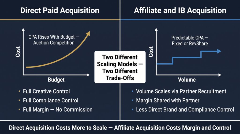 Direct paid accusision vs Affiliate 