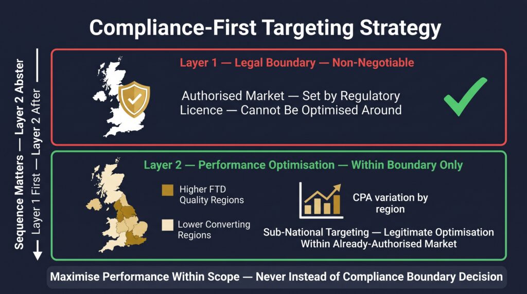 Sub-National Targeting Within Authorised Markets — The Legitimate Performance Layer