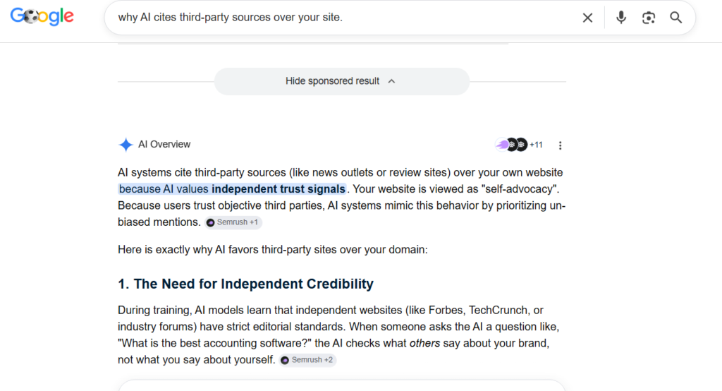 SEMrush search